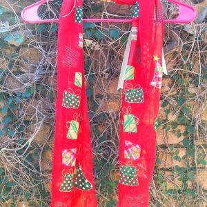 Vintage silk Christmas scarf